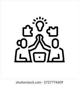 Icono de línea negra de Vector para habilidades organizativas