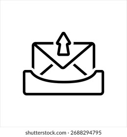 Vector black line icon for Outbox