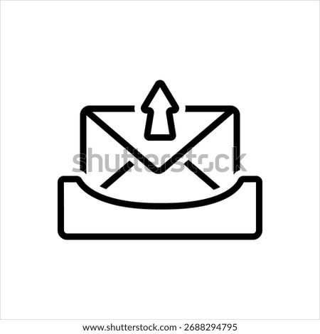 Vector black line icon for Outbox