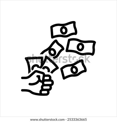Vector black line icon for Overpaying