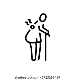 Ícone de linha preta vetorial para dor