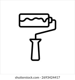 Ícone de linha preta vetorial para cilindro de pintura