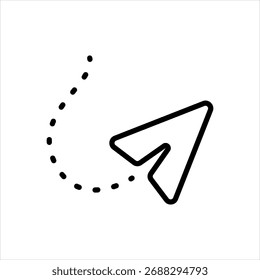 Icono de línea negra de Vector para plano de papel