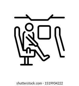 Vector black line icon for passenger