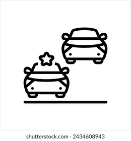 Vector black line icon for patent race