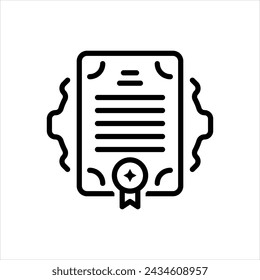 Vector black line icon for patent