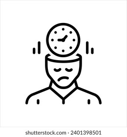 Vector black line icon for patience