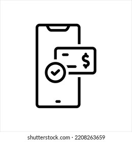 Vector black line icon for pays