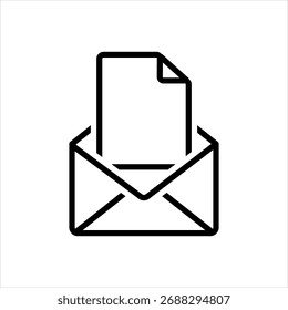 Icono de línea negra de Vector para correo pendiente