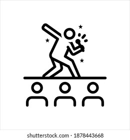 Vector black line icon for perform