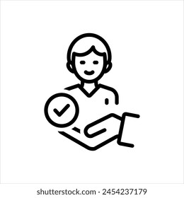 Icono de línea negra de Vector para responsabilidad personal