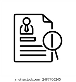 Icono de línea negra de Vector para detalles personales