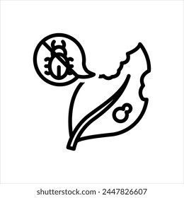 Vector black line icon for pest management