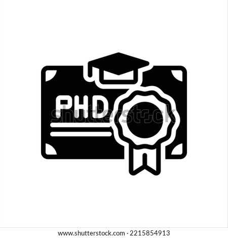 Vector black line icon for phd
