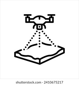 Vector black line icon for photogrammetry