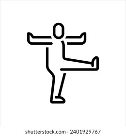 Vector black line icon for physical