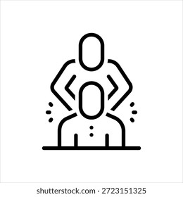 Ícone de linha preta vetorial para fisioterapia