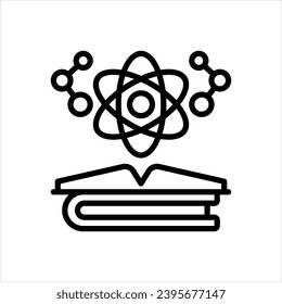 Vector black line icon for physics