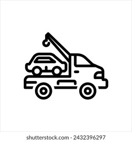 Icono de línea negra vectorial para recoger