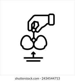 Vector black line icon for picked