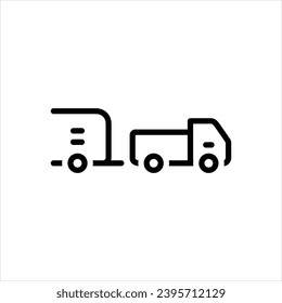 Vector black line icon for pickup