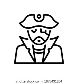 vector black line icon for pirates
