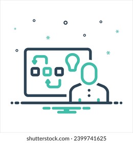 Icono de línea negra del vector para la planificación