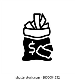 Vector black line icon for plenty