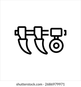 Vector black line icon for plow