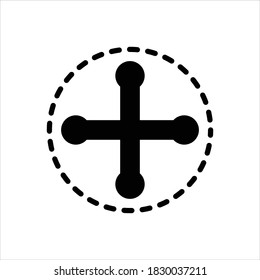 Vector black line icon for plus