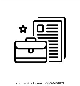 Vektorschwarze Linie Symbol für Portfolio