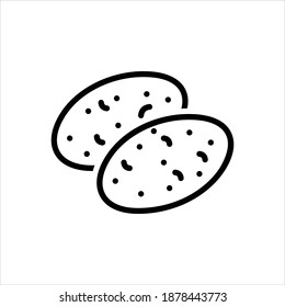 icono de línea negra vectorial para patatas