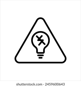 Symbol für schwarze Vektorgrafik bei Stromausfall