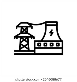 Vektor schwarze Linie Symbol für Kraftwerk