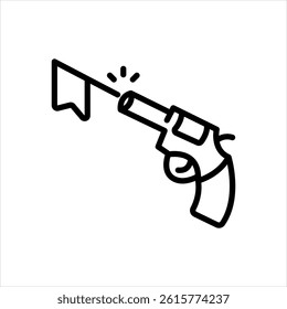 Vector black line icon for prank gun