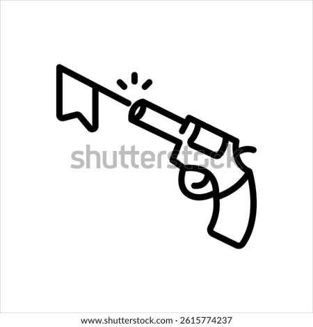 Vector black line icon for prank gun