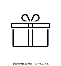 Vector black line icon for present