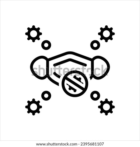 Vector black line icon for preventive