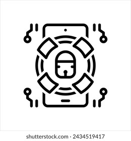 Icono de línea negra vectorial para privacidad