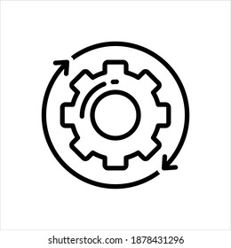 vector black line icon for processed