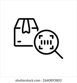 Vector black line icon for product barcode
