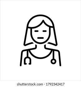 Vector black line icon for profession