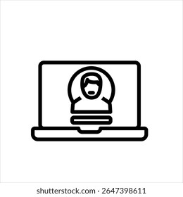 Vector black line icon for profile