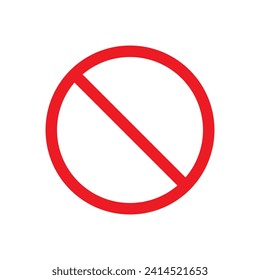 Vector black line icon prohibitory red sign in the form of a circle isolated on white background