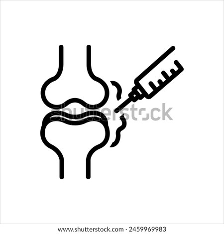 Vector black line icon for prolotherapy