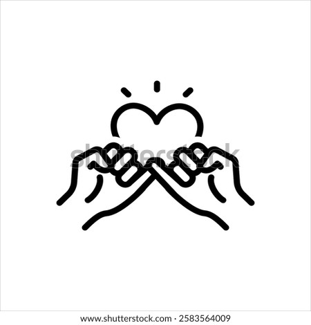 Vector black line icon for promise day