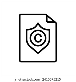Vector black line icon for proprietary