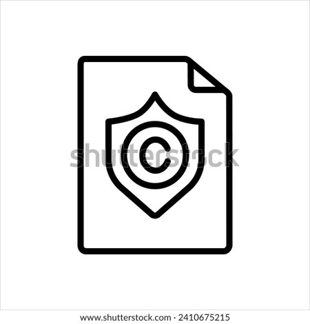 Vector black line icon for proprietary