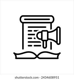 Vector black line icon for publication