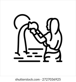 Icono de línea negra de Vector para Puja